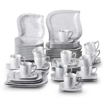 MALACASA ELVIRA MARBLE zastawa obiadowa dla 12 osób/60szt