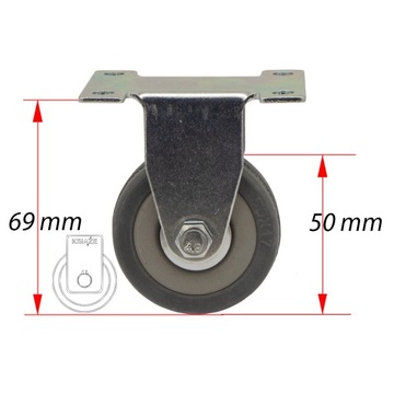 Komplet 4 szt. kół fi 50 szafka regał 4x3PPGUM50