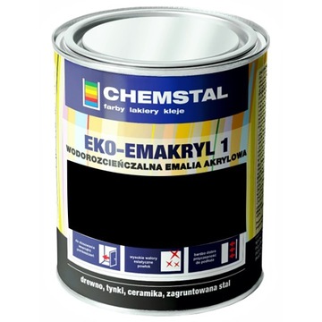 Farba akrylowa EKO-EMAKRYL CHEMSTAL Czarny 0,8L