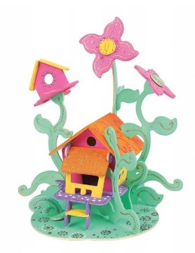 MARA BY MARABU Kids 3D Puzzle Feenhaus Drewniane Dom wróżki - 43 elementy