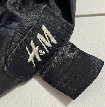 granatowa H&M czarna woskowana na deszcz kaptur kieszenie S M