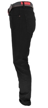Spodnie męskie dżinsowe prosta Czarne L32 W 35