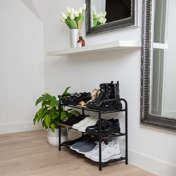 ШКАФ ДЛЯ ОБУВИ ПОЛКА ПОЛКА ПОДСТАВКА ОБУВЬ ЧЕРНАЯ ТВЕРДАЯ ПОДСТАВКА-ОРГАНИЗАТОР