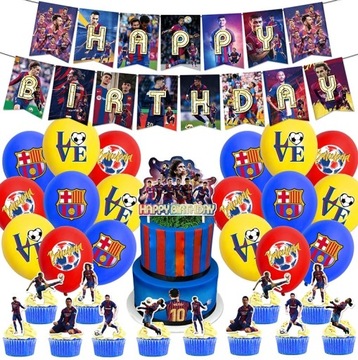 FC Barcelona Zestaw Urodzinowy Balony Baner Topper