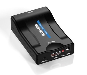KONWERTER ADAPTER SCART DO NA HDMI AV EURO FULL HD PRZEJŚCIÓWKA + ŁADOWARKA
