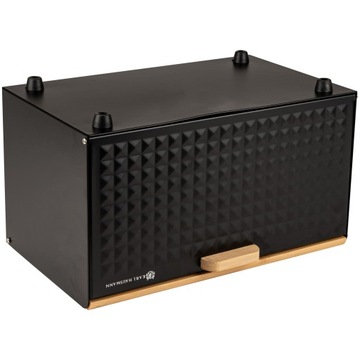 ХЛЕБНАЯ КОРОБКА ЧЕРНАЯ БОЛЬШАЯ ХЛЕБНАЯ КОРОБКА КОНТЕЙНЕР ДЛЯ ХЛЕБА СТАЛЬ ДЕРЕВО