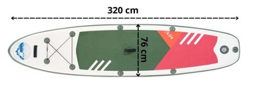 SUP BOARD Надувная доска для плавания 320 см КОМПЛЕКТ 11 в 1 весла + насос + комплект