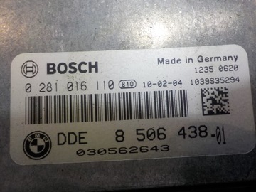BMW 3 E90 FACELIFT 2.0 D 10R ŘÍZENÍ JEDNOTKA MOTORU 0281016110