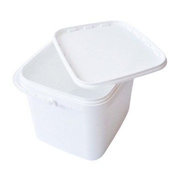Wiadro wiaderko plastikowe z pokrywką 1,2 L kwadrat białe atest certyfikaty