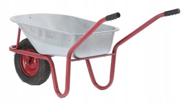 TACZKA OGRODOWA OCYNKOWANA MOCNA Z METALOWYM KOŁEM SOLIDNA RAMA 120 L