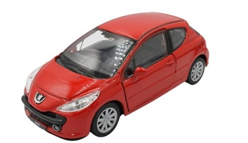 AUTO SAMOCHÓD MODEL METALOWY WELLY LAKIER OPONY GUMOWE Peugeot 207 1:34