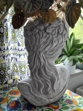 Бетонная крышка для цветочного горшка Женщина Голова Бюст