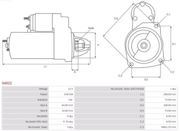 S4022 STARTÉR FIAT AS-PL