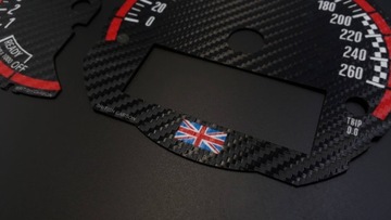 MINI COOPER HATCHBACK F55 F56 F57 BRITISH CARBON KOTOUČE PŘÍSTROJOVÁ DESKA BUDÍKY CUSTOM