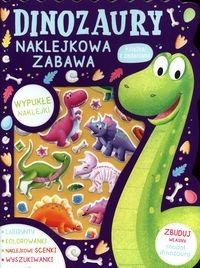 DINOZAURY NAKLEJKOWA ZABAWA KSIĄŻKA Z ZADANIAMI
