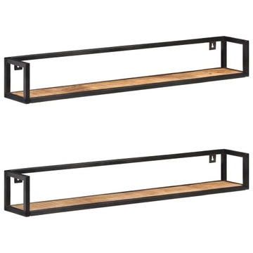 Półki ścienne, 2 szt., 120 cm, surowe drewno ma