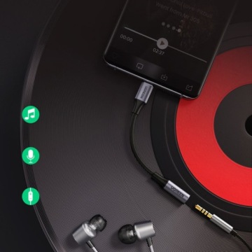 UGREEN HEADPHONE ADAPTER от MINI JACK 3,5 мм до USB C 10 см