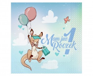 Serwetki Roczek niebieskie Kangurek- 20 szt