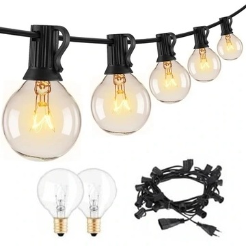GIRLANDA LAMPKI OGRODOWE 25 PATIO BALKON TARAS7.6m