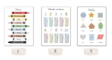 3 обучающих плаката с алфавитом, числами месяцев, цифрами Монтессори, A3