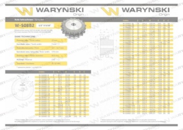Закаленная шестерня с фланцем 08B-2 (R2 1/2) Z-13 Waryński