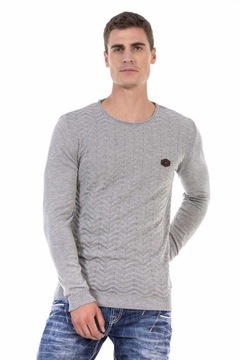 MĘSKI SWETER SWETEREK CIPO BAXX ELEGANCKI SLIM FIT