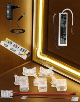 Коннектор 10 см для 8 мм COB светодиодных лент соединительный зажим быстрый монтаж односторонний