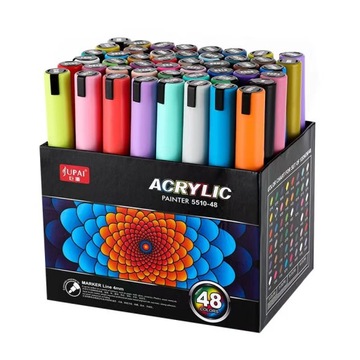 MARKERY FLAMASTRY AKRYLOWE WODOODPORNE 48SZT/KPL
