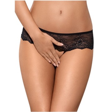 Obsessive Merossa Crotchless Panties figi otwarte Black S/M P1