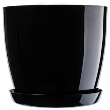 DONICZKA Z PODSTAWKĄ DONICA OSŁONKA 18cm CZARNA