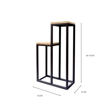 Подставка для цветов Loft - 2 полки - черный - ST006