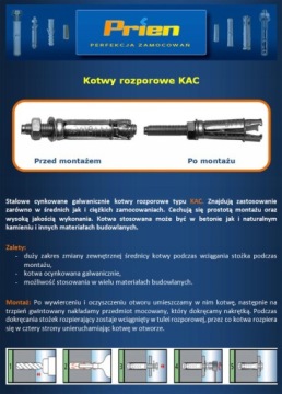 Анкерные болты KAC 530 - M 5x 80 x 35 E8