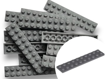 LEGO 3832 PLATE 2x10 Płytka Dark Bluish Gray DBG Ciemny Szary 8 szt