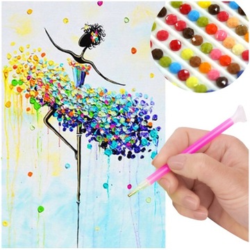 OBRAZ Haft Diamentowy BALETNICA Diamond Painting Wyklejanka Diamentowa 5D