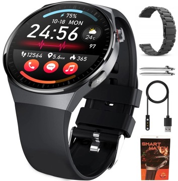 Smartwatch AMOLED Zegarek Cisnieniomierz EKG Glukoza HRV