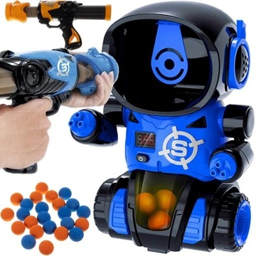 Gra Robot Strzelanie do Celu 2 Pistolety + 2 Kolory Kulek Licznik i Dźwięk