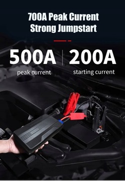 Портативный автомобильный аккумулятор емкостью 20000 мАч для запуска автомобиля от внешнего источника.