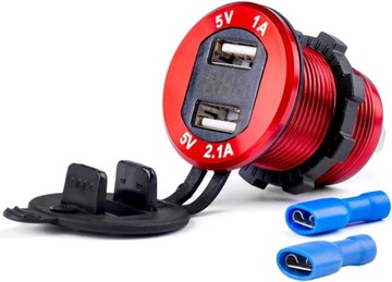 GNIAZDO SAMOCHODOWE ŁADOWARKA QC 2xUSB WOLTOMIERZ