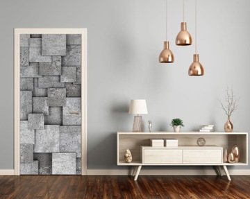 Бетонные кубики 3D САМОКЛЕЯЩАЯСЯ ПЛЕНКА ДЛЯ ДВЕРЕЙ