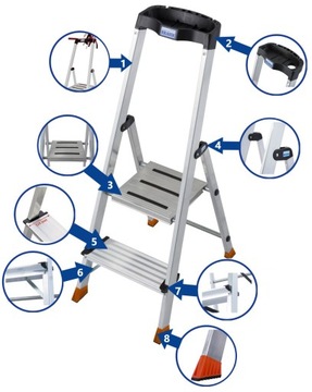 Лестница отдельностоящая KRAUSE SEPURO 1X2 w.r. 2,40 м