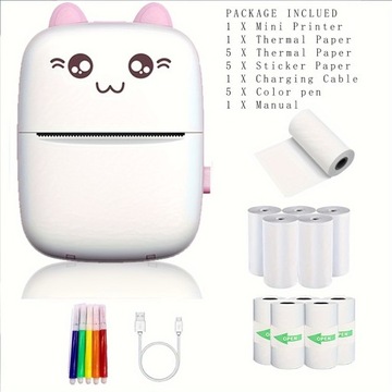Mini Printer Portable, Pocket Thermal Printer Wireless Smart Printer For