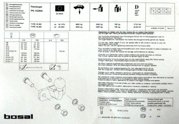 BOSAL 3500KG НОВЫЙ БУКСИРОВОЧНЫЙ КРЮК ШАРОВЫЙ НАКОНЕЧНИК