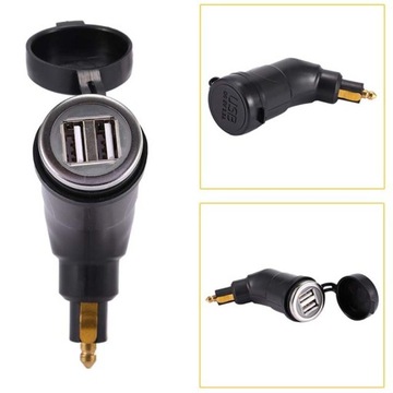 ŁADOWARKA MOTOCYKLOWA 2x USB DIN BMW SZYBKA