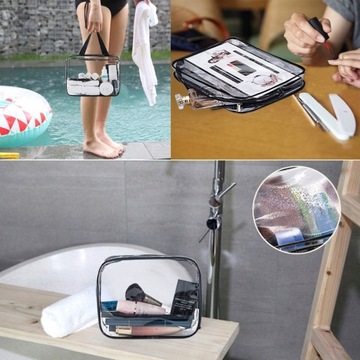 Zestaw 6szt kosmetyczka przeźroczysta pojemna PCV