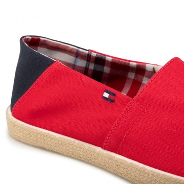 Espadryle męskie TOMMY HILFIGER slip on czerwone