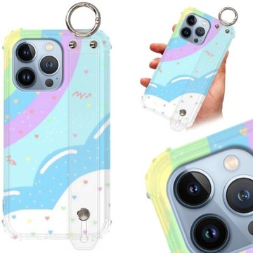 ETUI SHOCK+PASEK do IPHONE 13 PRO Pastelowe Wzory