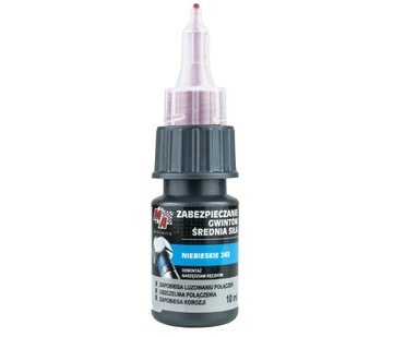 KLEJ DO GWINTÓW NIEBIESKI ŚREDNI 10ML Klej do zabezpieczania gwintów MA