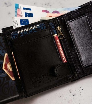 Mały, skórzany portfel męski z systemem RFID