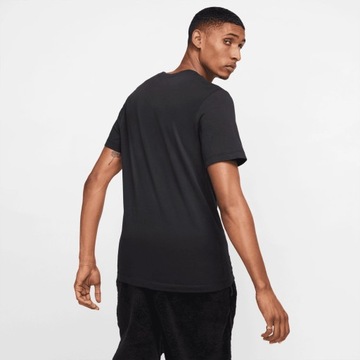 T-shirt koszulka męska okrągły dekolt Nike czarna haftowane logo rozmiar S