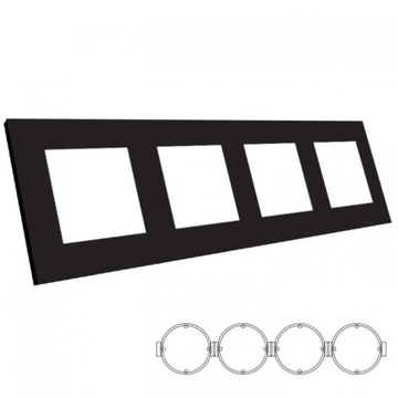 B-LINE DLX CZARNA RAMKA PLASTIKOWA POCZWÓRNA X4